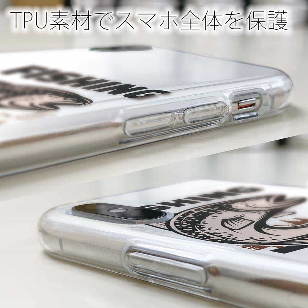 スマホケース ソフトケース TPU レインボートラウト 魚 釣り ルアー