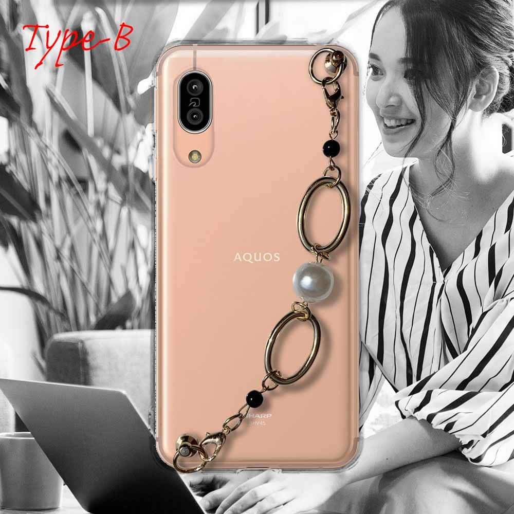 AQUOS sense3 ソフトケース キーリングハンガー付き TPU スマホケース