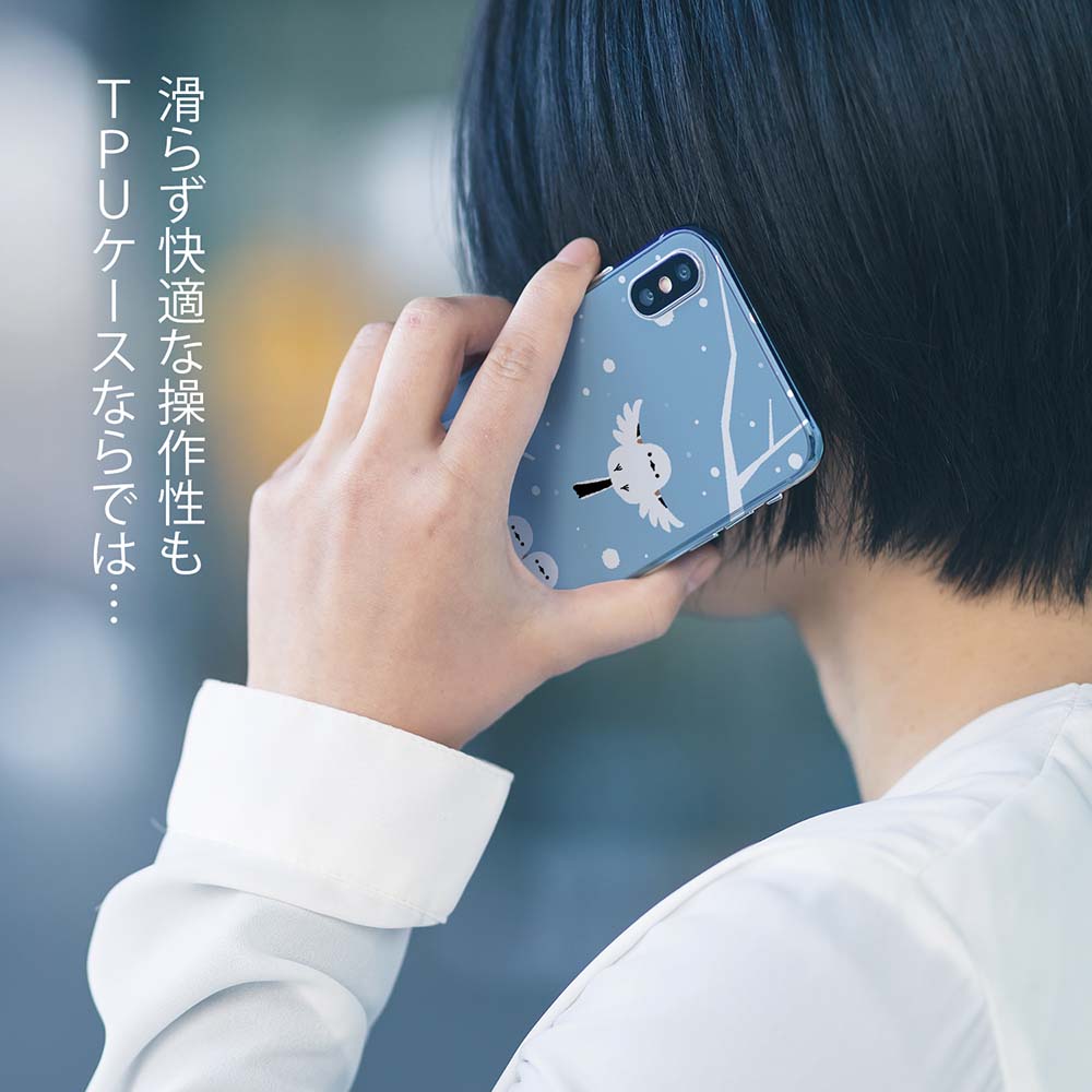 スマホケース ソフトケース TPU wakat シマエナガの集い おしゃれ 鳥