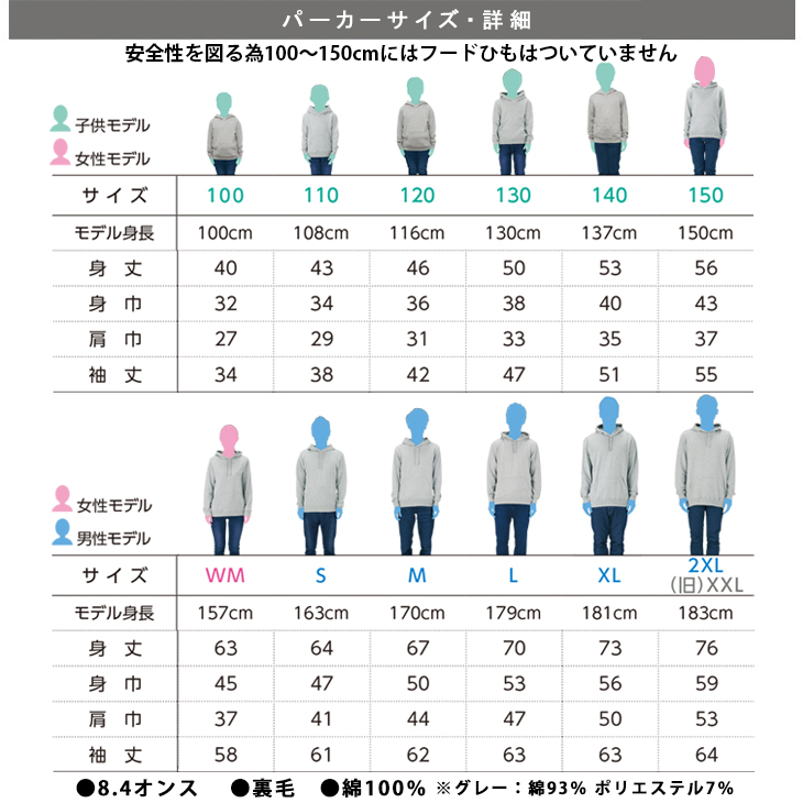 パーカーサイズ