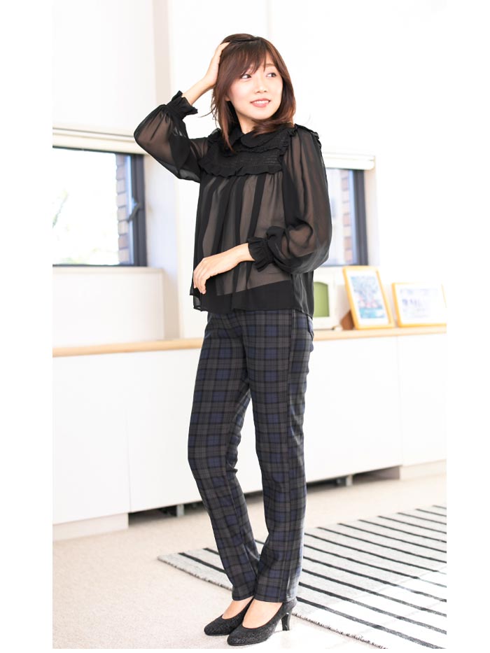 裏起毛 パンツ レディース きれいめ 暖かい ...の詳細画像3