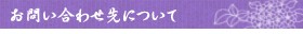 お問い合わせ先について