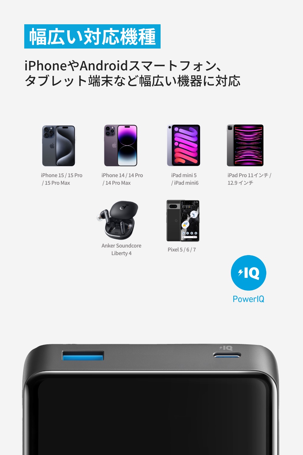 Anker Power Bank (20000mAh, 15W, 2-Port) 大容量 モバイルバッテリー 