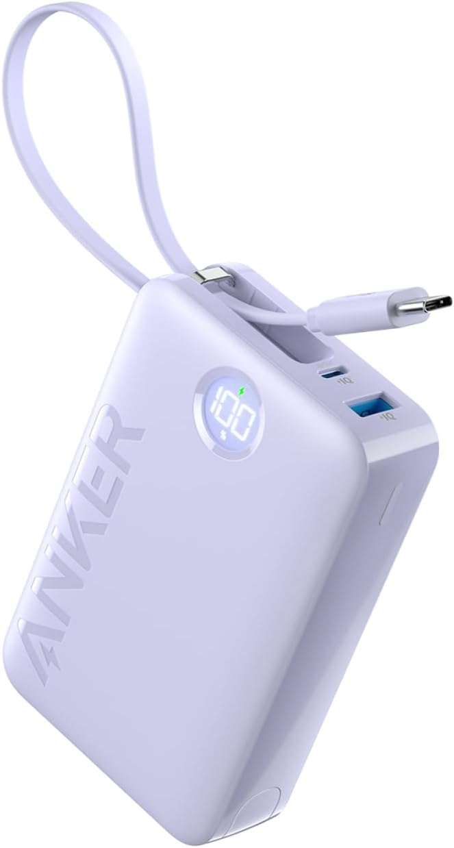 Anker Power Bank (22.5W, Built-In USB-C Cable) (モバイルバッテリー 20000mAh 22.5W出力 大容量LEDディスプレイ搭載 USB-Cケーブル内蔵)【USB PD】｜ankerdirect｜05