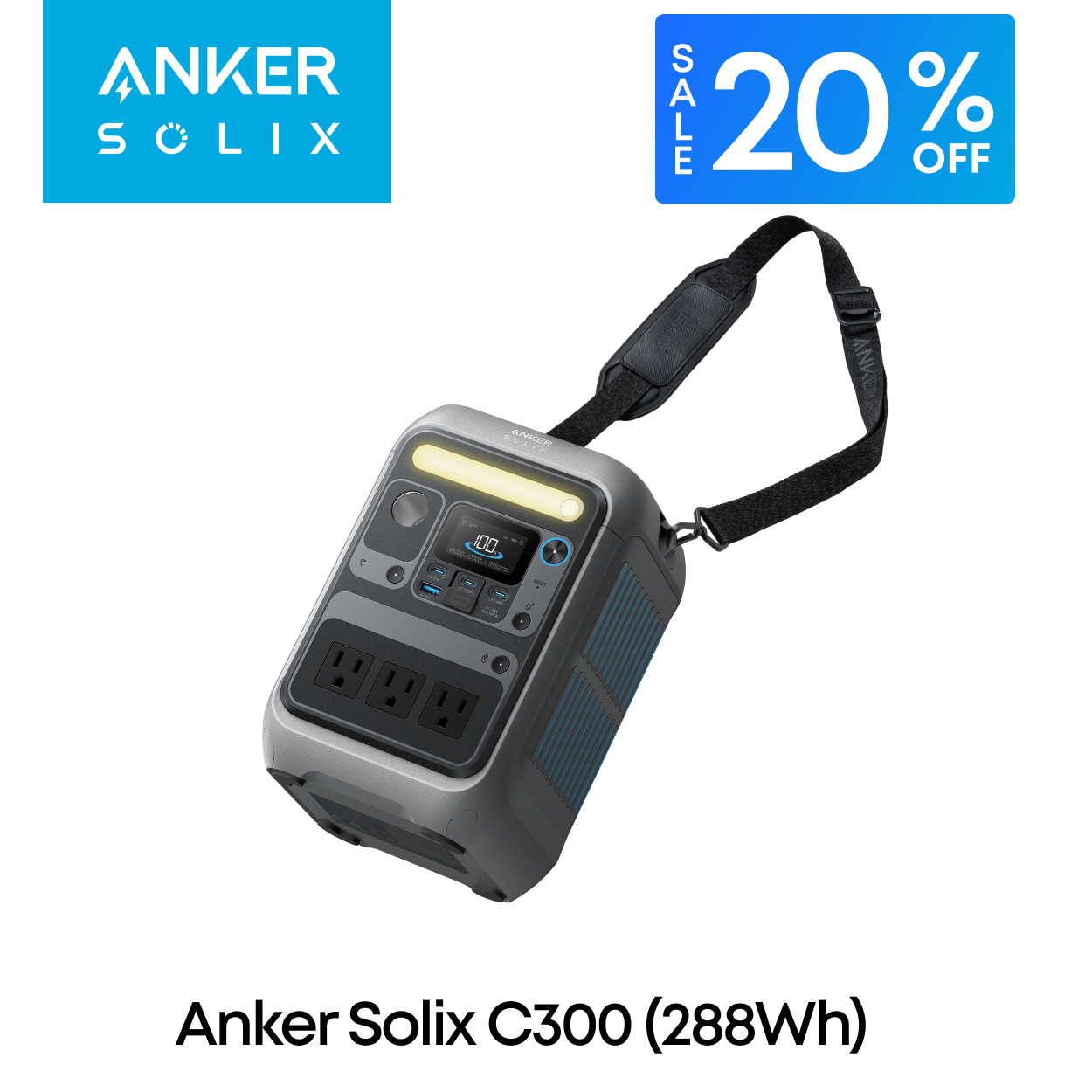 発電機・ポータブル電源 ANKER SOLIX C300 Portable Power Station 楽天市場】Anker Solix C300 Portable Power Station ポータブル