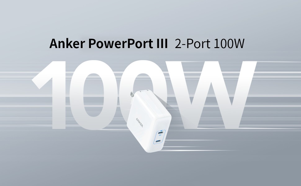 Anker PowerPort III 2-Port 100W PD 充電器 100W 2ポート USB-C 急速 