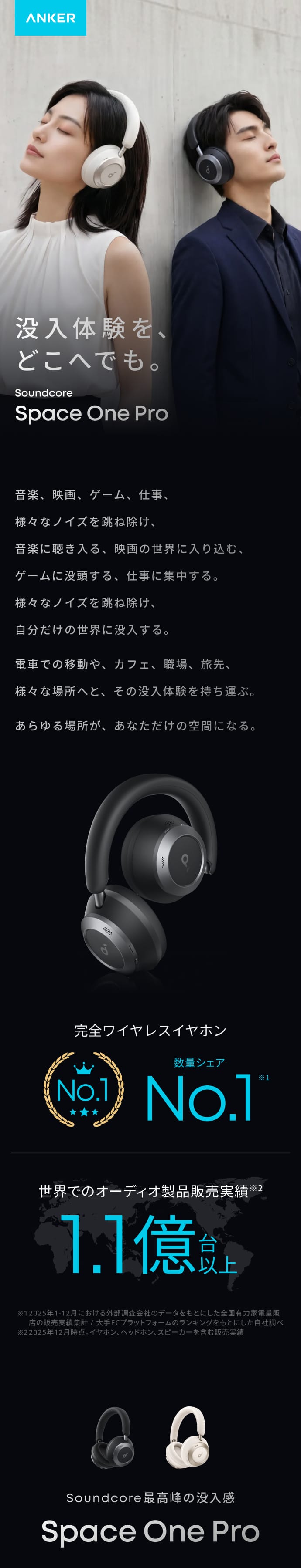 Soundcore（Anker） Anker Soundcore Space One Pro (Bluetooth 5.3