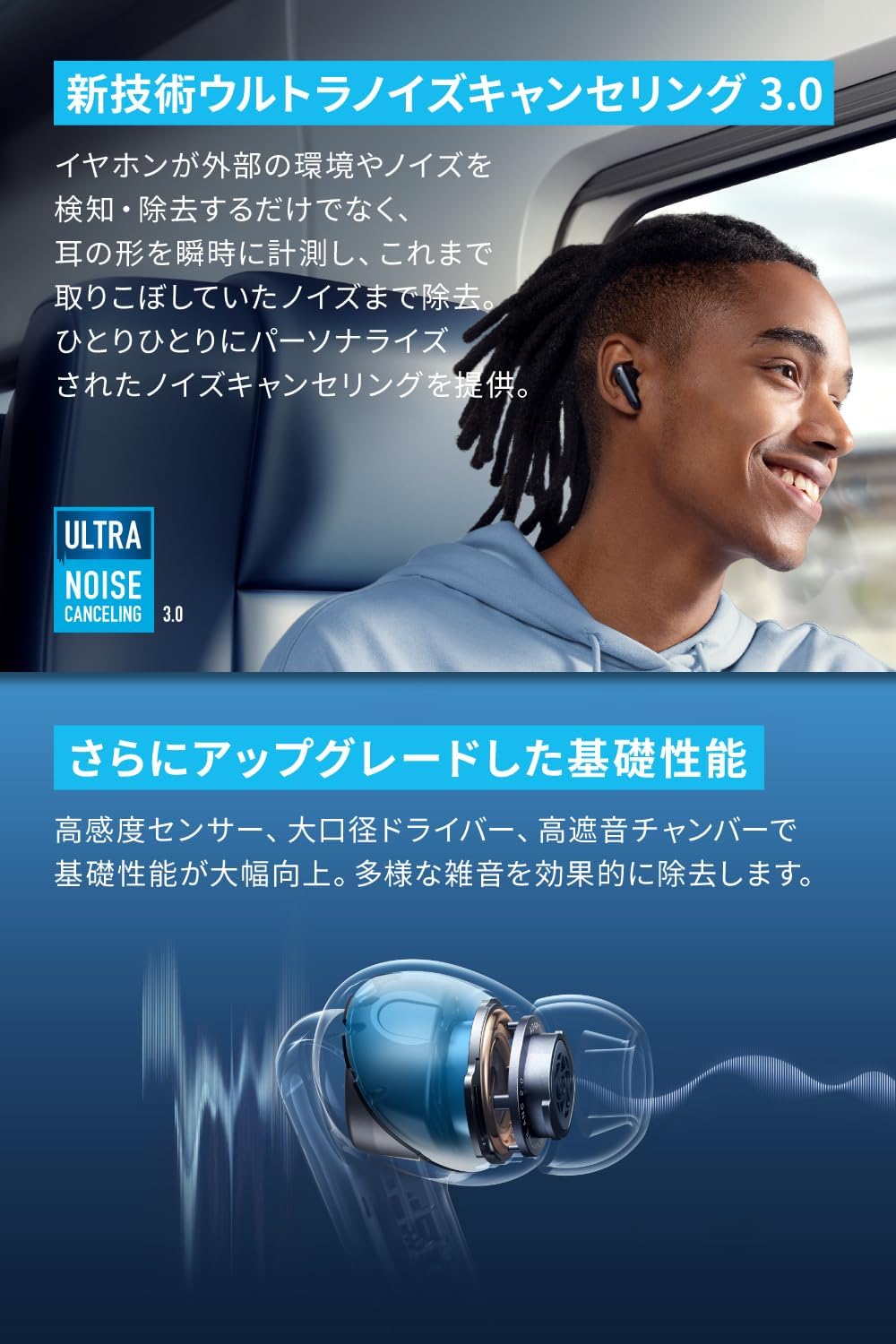 Anker Soundcore Liberty 4 NC 完全ワイヤレスイヤホン/ウルトラノイズキャンセリング 3.0 / ワイヤレス充電/マルチポイント接続/外音取り込み / 最大50時間再生｜ankerdirect｜09