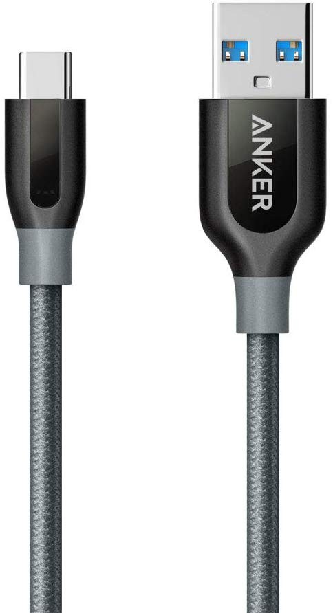 Anker PowerLine  USB-C & USB-A 3.0 ケーブル 0.9m Galaxy S8   S8  MacBook Xperia XZ対応 レッド・グレー アンカー