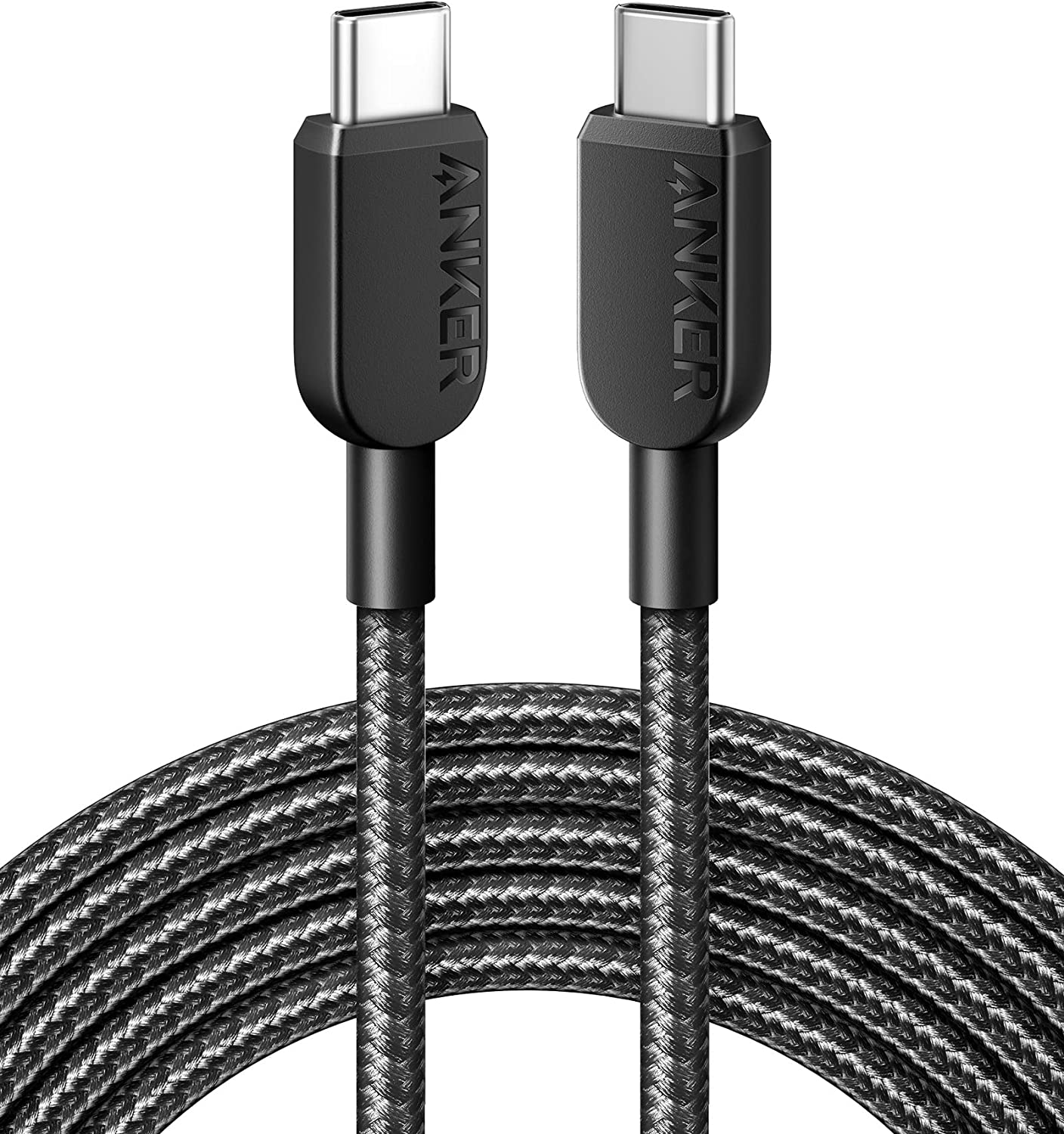 Anker 310 高耐久ナイロン USB-C & USB-Cケーブル 60W USB PD対応 MacBook Pro iPad Pro iPad Air 4 Galaxy S23 Pixel LG 他対応  (3.0m ブラック) | Anker | 01