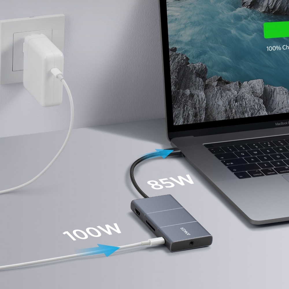 Anker PowerExpand 6-in-1 USB-C 10Gbps ハブ 4K HDMIポート 100W USB