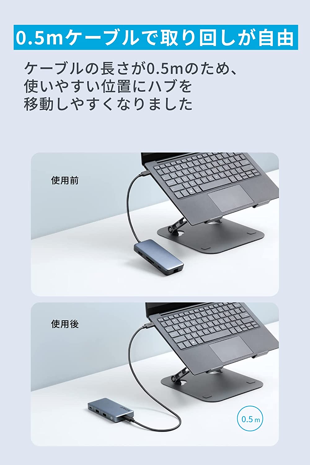 Anker 343 USB-C ハブ (7-in-1, Dual 4K HDMI) 100W USB PD対応