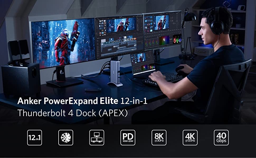 Anker PowerExpand 12-in-1 Thunderbolt 4 Dock (APEX Anker PowerExpand 12-in-1 Thunderbolt 4 Dock (APEX