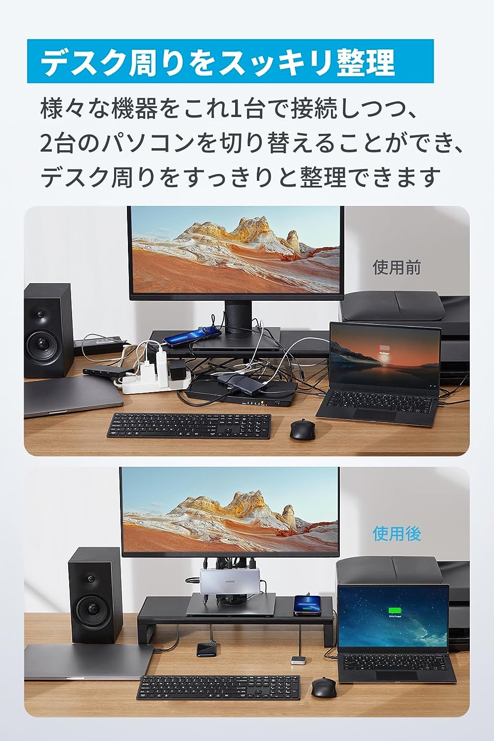 Anker KVM Switch (Dual 4K, For Dual ノートPC) 9-in-1 切替器 PC2台用 デュアルディスプレイ USB  PD : a83k1 : AnkerDirect - 通販 - Yahoo!ショッピング