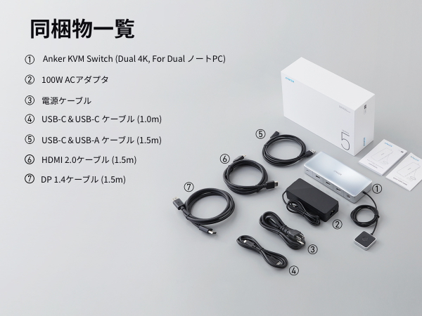 Anker KVM Switch (Dual 4K, For デスクトップPC & ノートPC) 11-in-1 