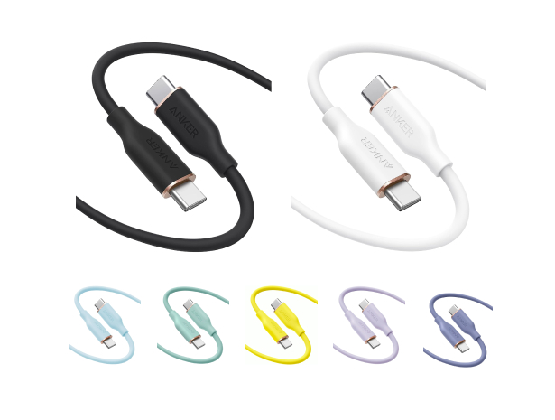 アンカー ケーブル Anker PowerLine III Flow USB-C & USB-C ケーブル Anker絡まないケーブル PD対応 シリコン素材採用100W Galaxy iPad Pro MacBookPro/Air