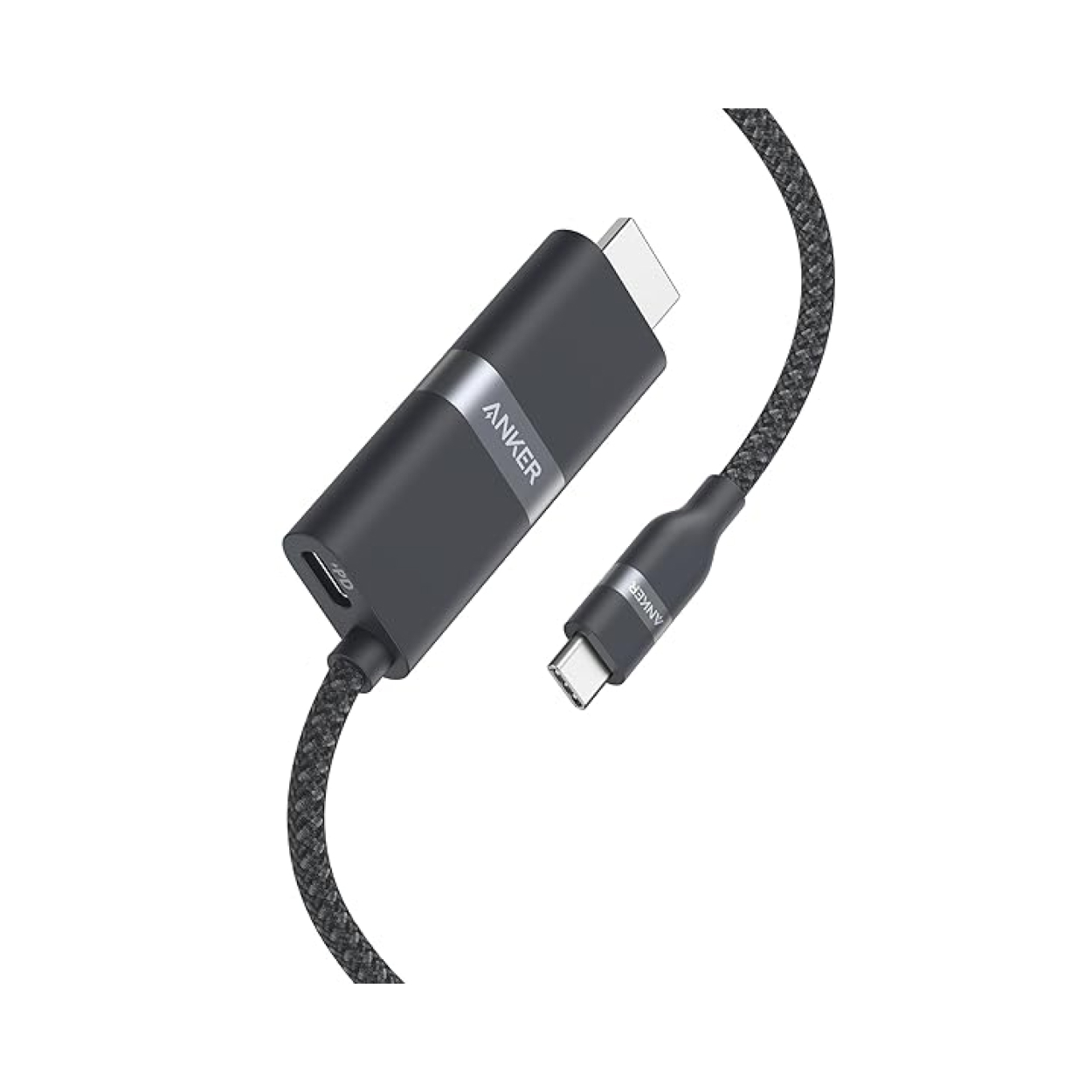 Anker Nano USB-C & HDMI ケーブル (4K, 高耐久ナイロン, 140W