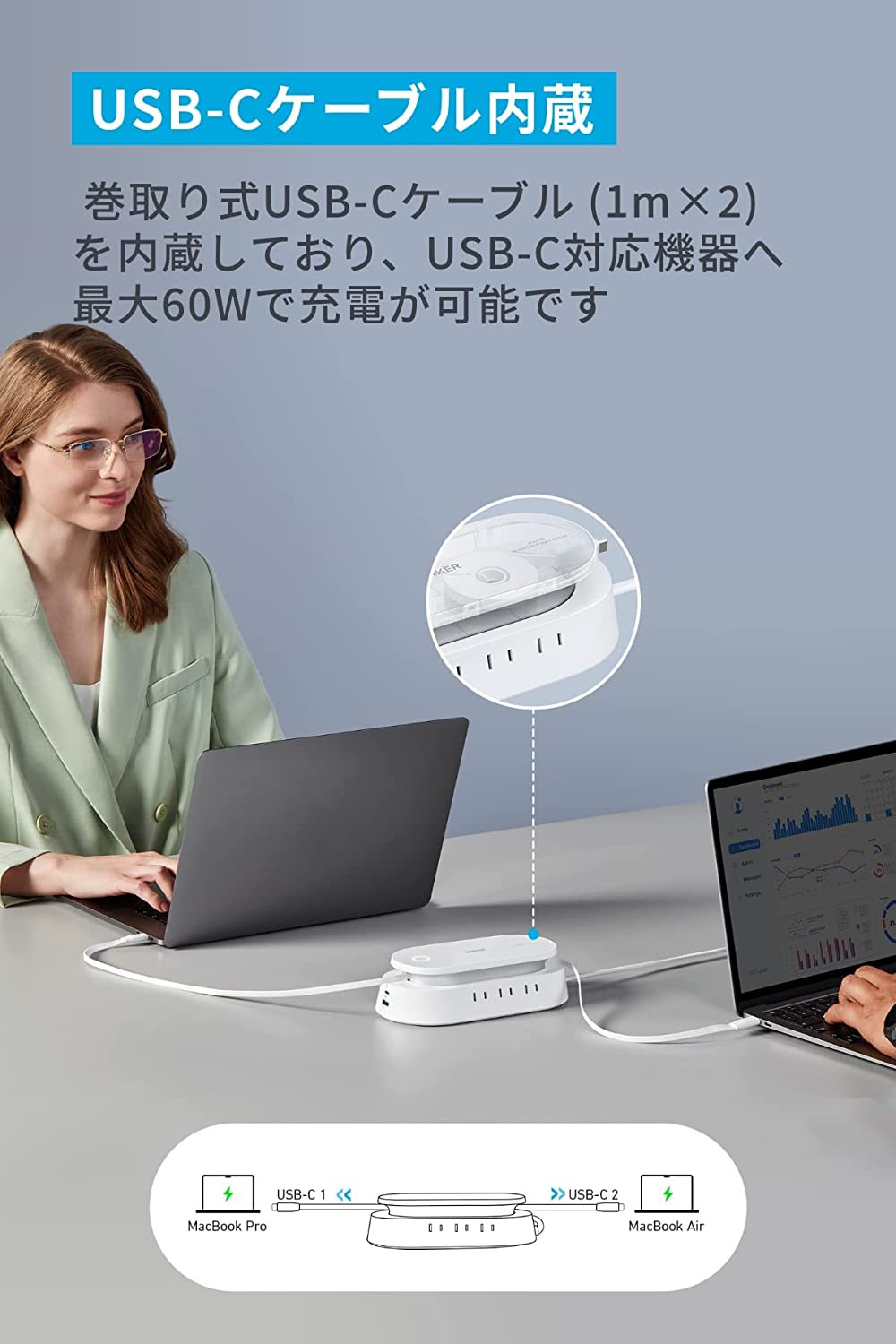 Anker 647 Charging Station USBタップ 電源タップ Anker 647 Charging Station | USBポート付き電源タップの製品