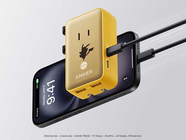 Anker（アンカー） トラベルアダプタ ピカチュウモデル (5-in-1, 20W