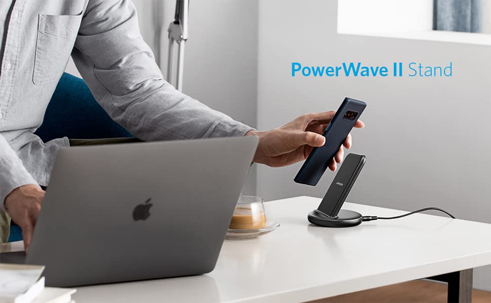 Anker PowerWave II Stand ワイヤレス充電器 ACアダプタ付属 Qi認証 iPhone 14   13シリーズ Galax