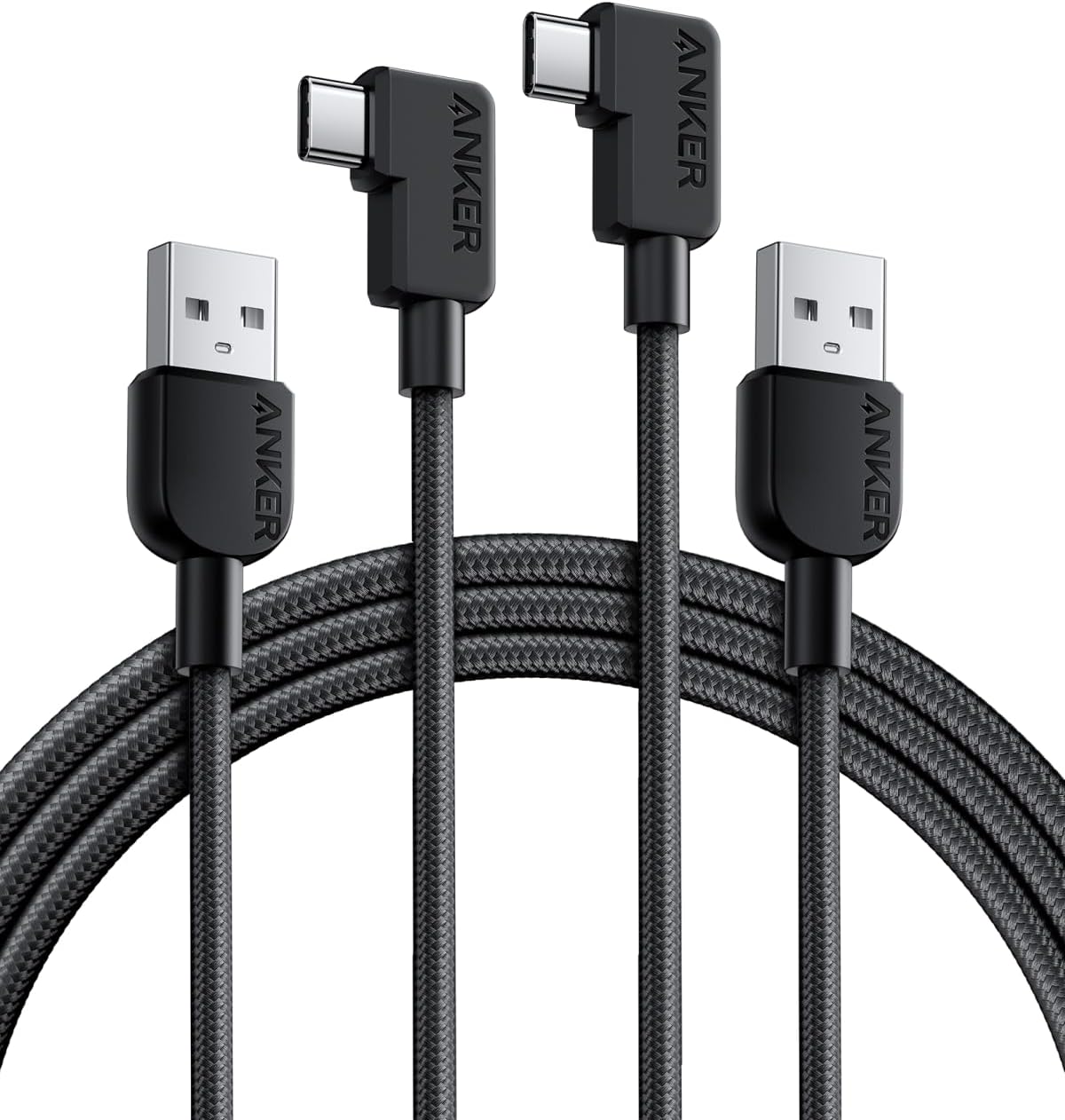 Anker USB-C ＆ USB-A ケーブル (L字, 高耐久ナイロン) 1.8m 2本 15W USB PD対応 Galaxy S23 / S22 / S21 Pixel LG 他対応 (ブラック)｜ankerdirect｜02