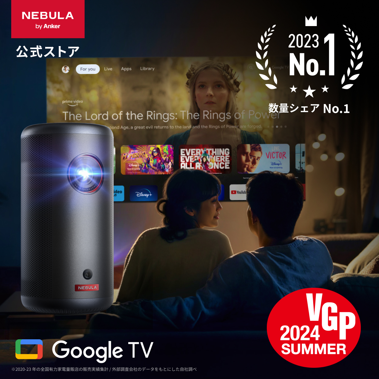 プロジェクター Anker Nebula (ネビュラ) Capsule 3 モバイルプロジェクター Google TV フルHD  200ANSIルーメン 最大120インチ 8Wスピーカー フォーカス調整 : d2425 : AnkerDirect - 通販 -  Yahoo!ショッピング