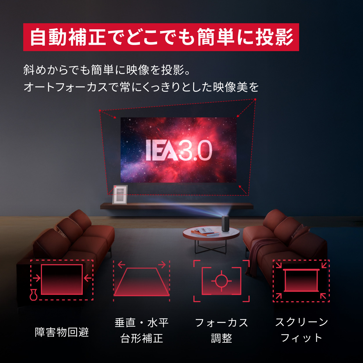 プロジェクター Anker Nebula (ネビュラ) Capsule 3 モバイルプロジェクター Google TV フルHD 200ANSIルーメン 最大120インチ 8Wスピーカー | Nebula（Anker） | 12
