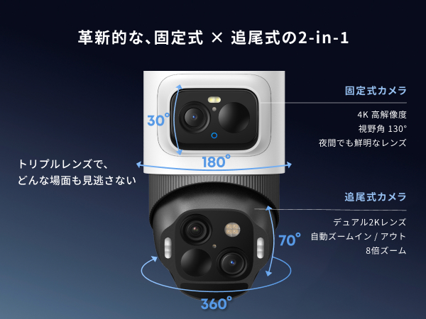 アンカー ユーフィ eufyCam S4 屋外用防犯カメラ　固定 追尾　ソーラー Eufy】Eufy史上最高水準の防犯性能！固定式カメラと追尾式カメラが連動