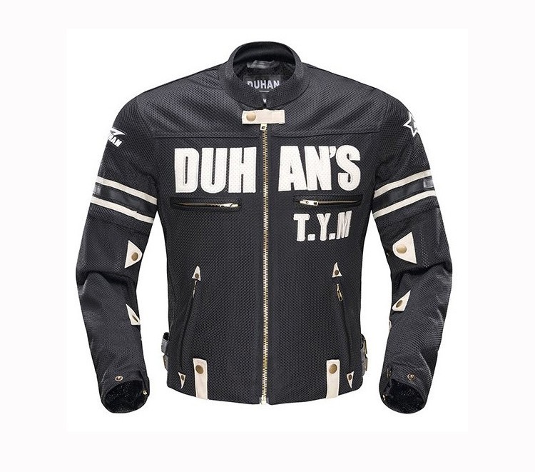 DUHAN バイクジャケット メンズ フルメッシュ 春夏秋 メッシュジャケット プロテクター装備 涼しい バイクウェア ライダースジャケット通気