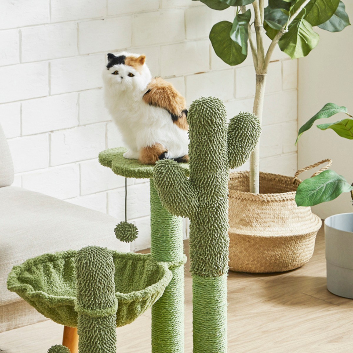 新品　キャットタワー　据え置き型　猫用品　高さ173cm ペット用品 キャットタワー サボテン 据え置き型 高さ83cm ねこ家具 ハンモック
