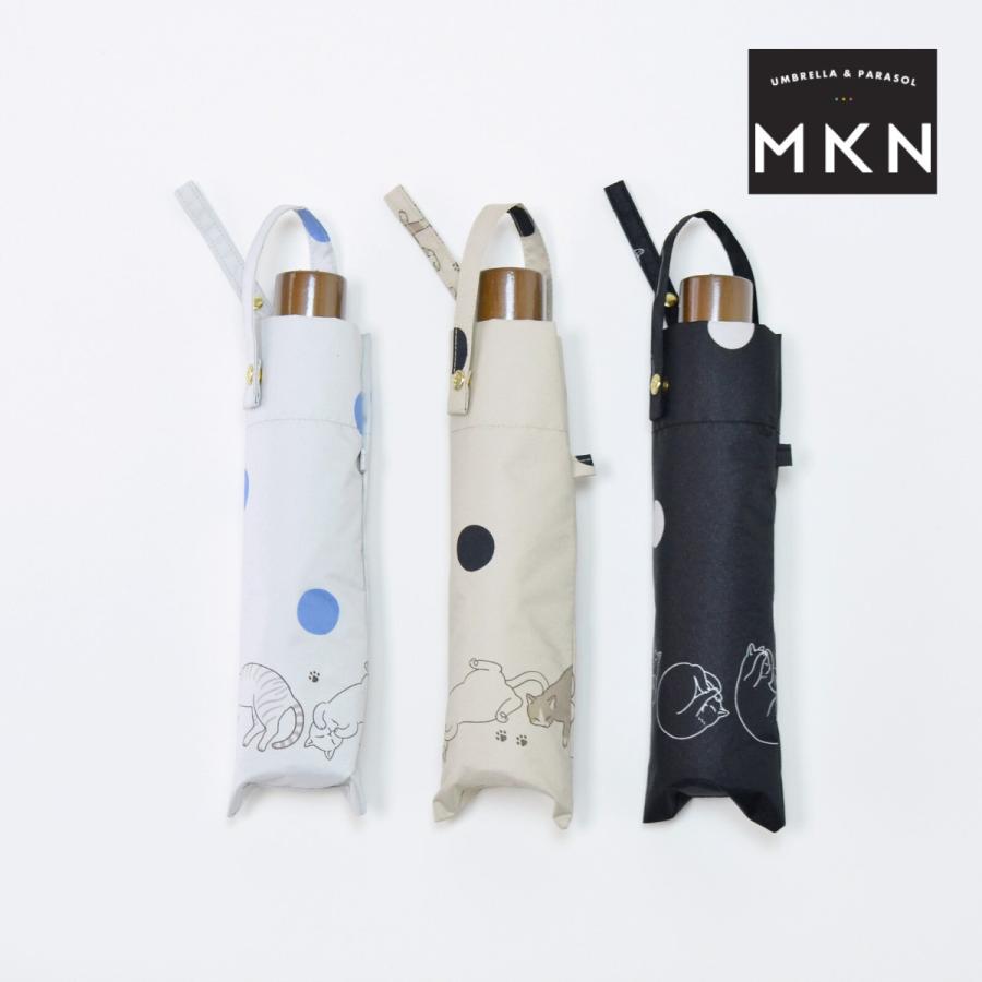 MKN 折りたたみ傘 50cm楽ミニ ミモザの花 mini 黒コーティング 晴雨