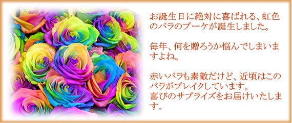 アンのお花屋さん 花束 バラ ギフト レインボーローズ 誕生日の花 薔薇