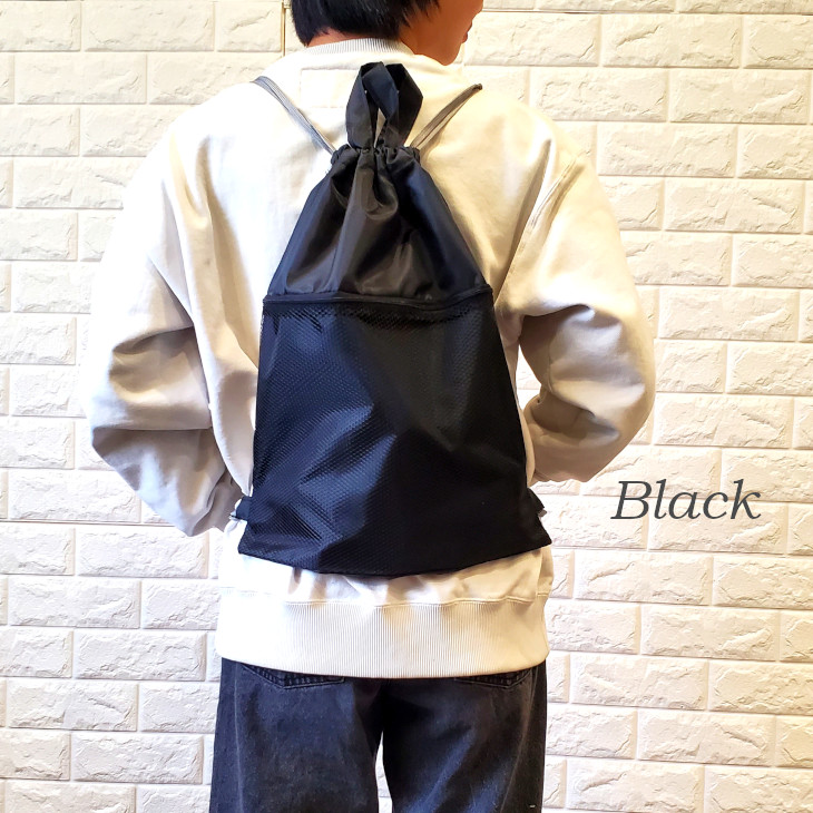 スポーツ ナップザック 黒 ブラック