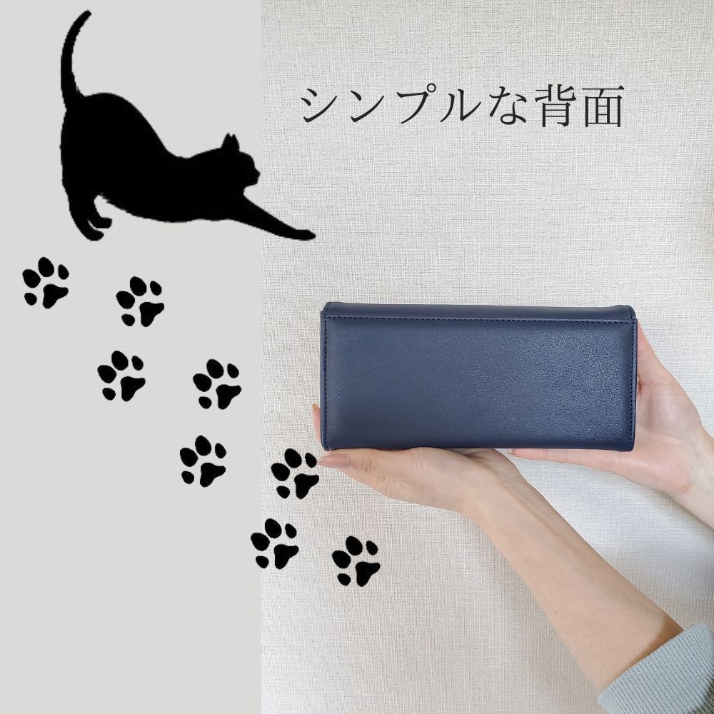 メール便 で 送料無料 長財布 かぶせ長財布 財布 カブセ ネコ 猫 猫柄
