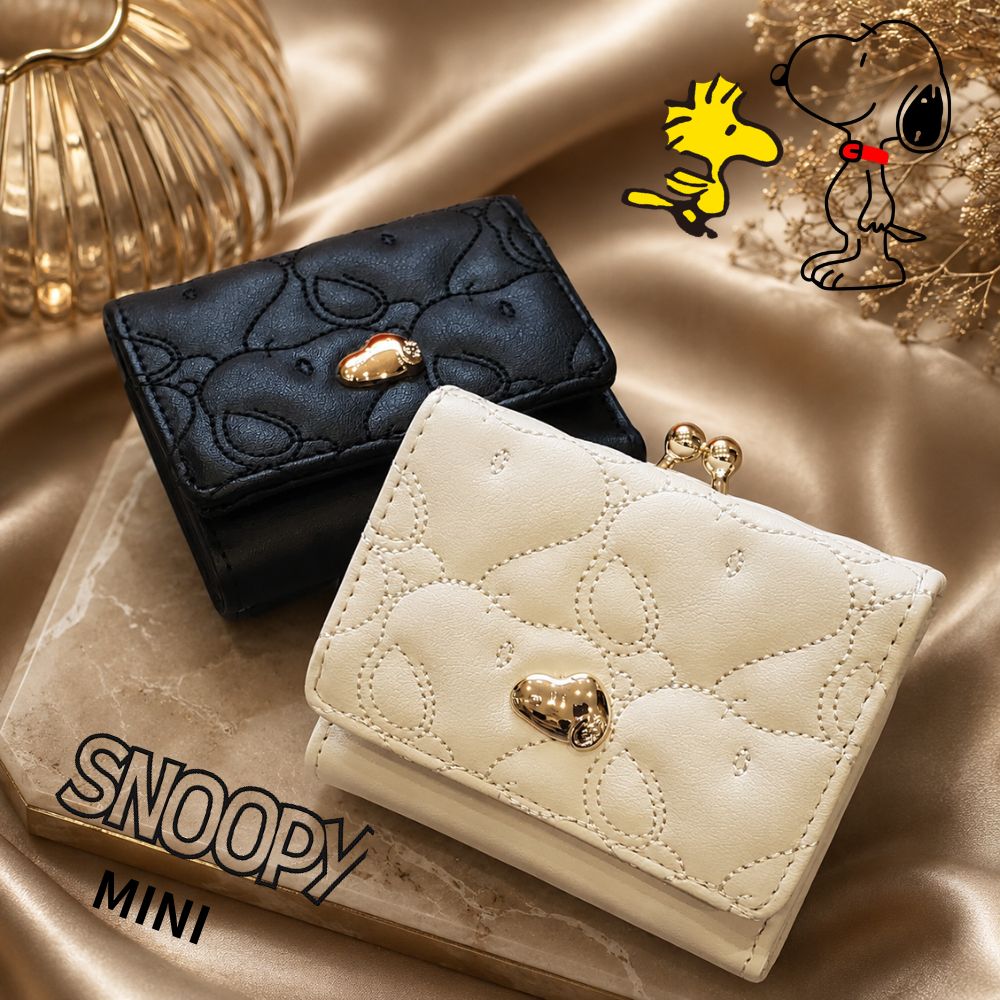 極美品✨ケイトスペード スヌーピー ピーナッツ 折り財布 コンパクトウォレット SNOOPY（スヌーピー） 三つ折り財布 口金財布 ウォレット ミニ