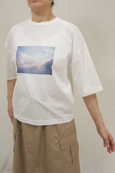 春夏SALE【マリアプラス/152132/50%OFF】高密度綿シルケット天竺丸首リラックス生駒竜一フォトプリントＴシャツドロップ５分袖/sph/5i56b521xx ドリーム 春夏SALE【マリアプラス/152132/50%OFF】高密度綿
