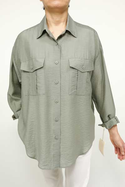 春夏SALE【ローブ/カフネ/年間物/315915/50%OFF】セルロースナイロンレーヨン絹ワッシャー２フラップポケリラックスシャツジャケット/ROBE/sph/9i52b771xx ROBE 春夏SALE【ローブ/カフネ/年間物/315915/50%OFF