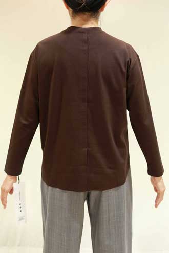 春夏値下げ【ディニテコリエ/年間物/定番/80990210/10%OFF】ポリ綿ストレッチスムース脇パネル裾裁ち切りカーブセンターベンツＴシャツ長袖/spt/sps/5i56b161xx Dignite collier 春夏値下げ【ディニテコリエ/年間物/定番