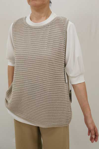 ayane 春夏SALE【アヤン/826540/40%OFF】綿アクリルメッシュニット丸首
