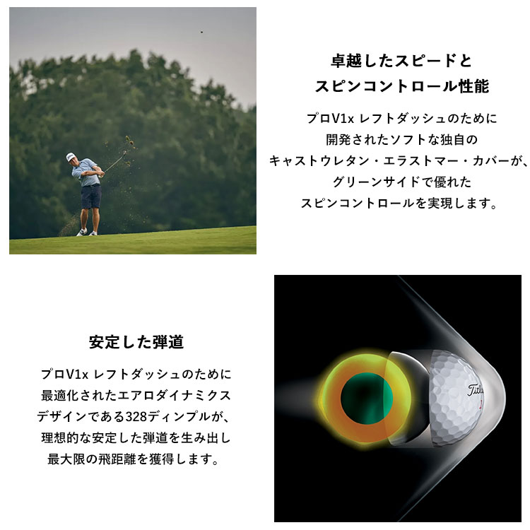 タイトリスト 2024 PRO V1x レフトダッシュ / Titleist 2024 PRO V1x Left Dash / 12球入 ダース  ゴルフボール 日本正規品