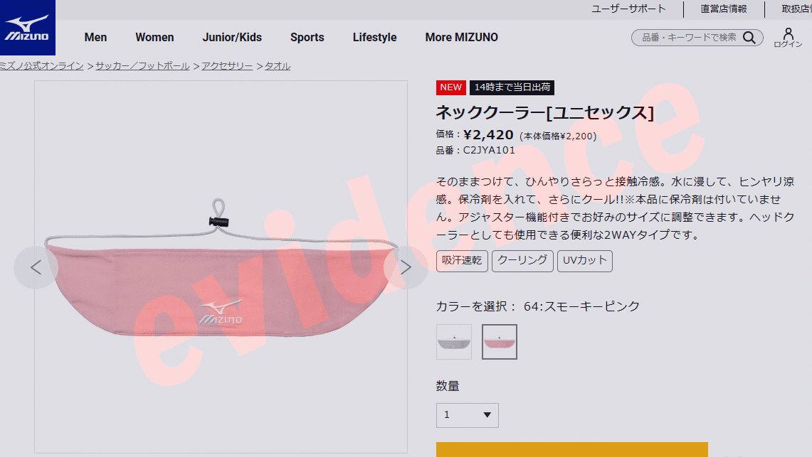 大注目】 ミズノ ネッククーラー ユニセックス アイスグレー Mizuno C2JYA101 04