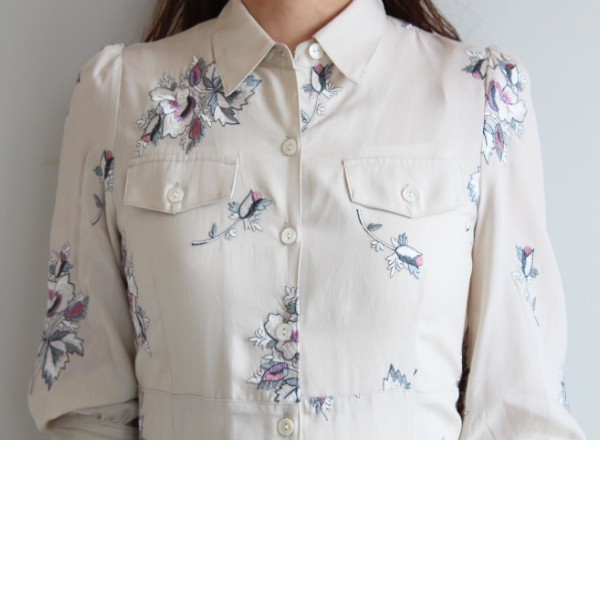 SALE セール グレースコンチネンタル フラワー刺繍シャツ
