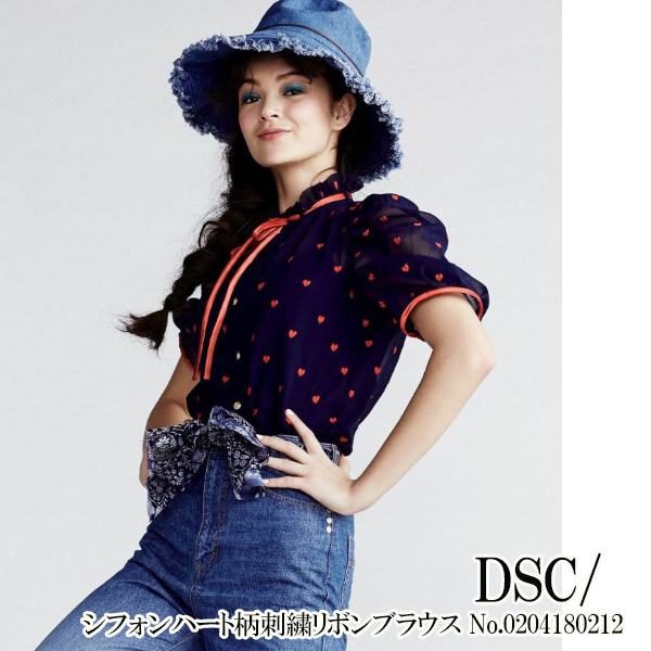 期間限定10％OFF　0204180212 DSC/シフォンハート柄刺繍リボンブラウス DOUBLE STANDARD CLOTHING 21SS  送料無料