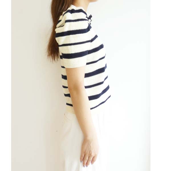 0209120253,DSC/,DSロゴ刺繍ヨーヨーコットンボーダーニット ,ダブルスタンダードクロージング,送料無料 DOUBLE STANDARD CLOTHING 0209120253,DSC/,DSロゴ刺繍ヨーヨー