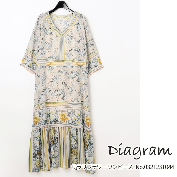 期間限定10％OFF 0321231044 Diagram サラサフラワーワンピース GRACE