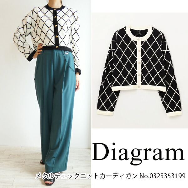 期間限定10％OFF 0323353199,Diagram,メタルチェックニット