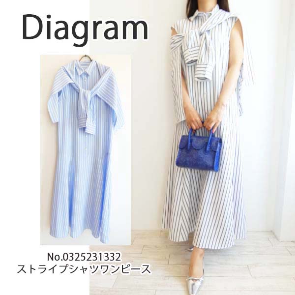 グレースコンチネンタル（ダイアグラム）コットンストライプワンピース 36美品 グレースコンチネンタル（ダイアグラム）コットンストライプ