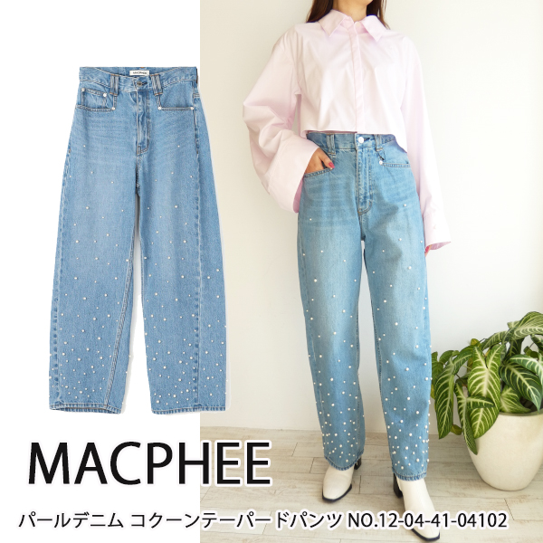 12-04-41-04102,パールデニム コクーンテーパードパンツ ,MACPHEE