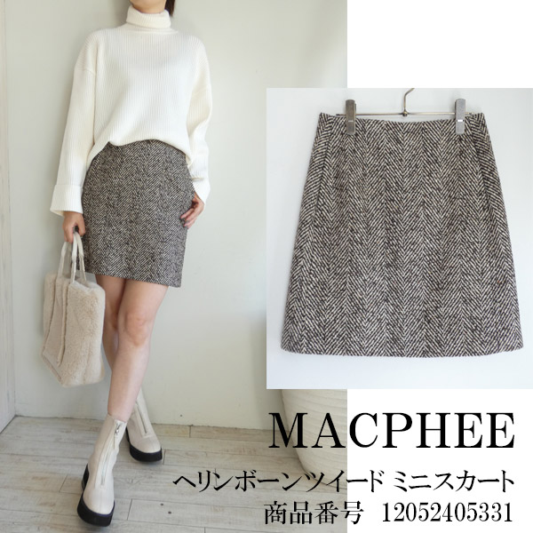 SALE セール 12-05-24-05331,ヘリンボーンツイード ミニスカート  ,MACPHEE,マカフィー,TOMORROWLAND,トゥモローランド,22AW,送料無料