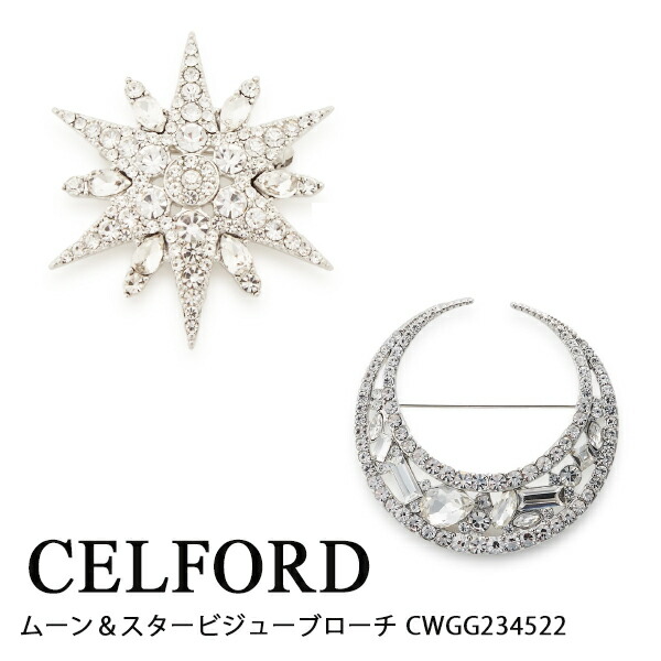 SALE セール CWGG234522,ムーン＆スタービジューブローチ CELFORD,セル 